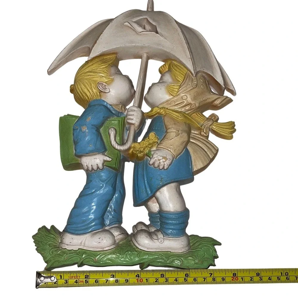 Vintage HOMCO‎ Boy & Girl Wall Plaques 1977 Dart Industries Nursery Decor Set 2